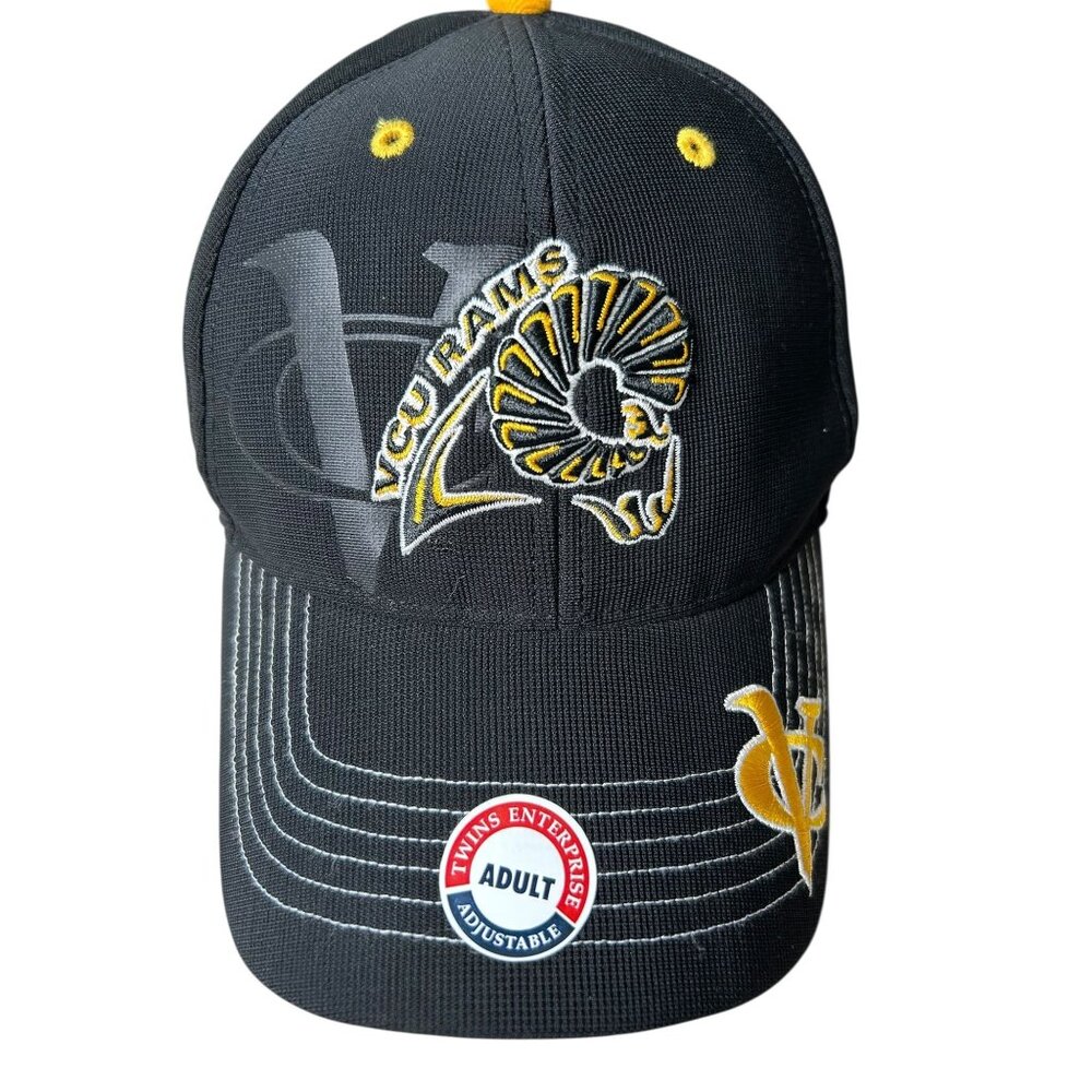 NEW VCU Rams Basketball Twins Enterprise Cap Hat Black Yellow Adult Adjustable